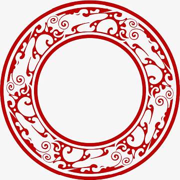 红色圆形中国风边框纹理