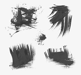 中国风水墨笔触笔刷矢量素材