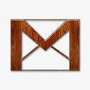 Gmail标志木材光泽蜡木