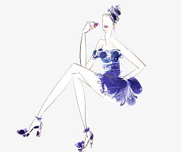 手绘优雅女人