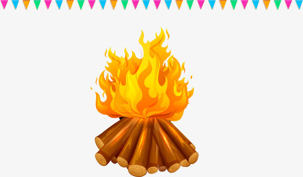 矢量木材火堆