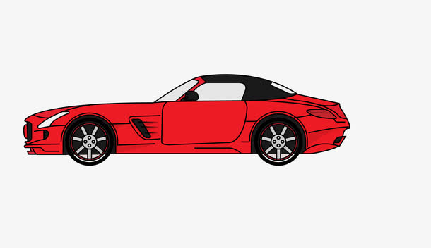 矢量红色卡通小跑车小汽车