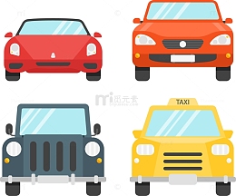 矢量手绘卡通汽车