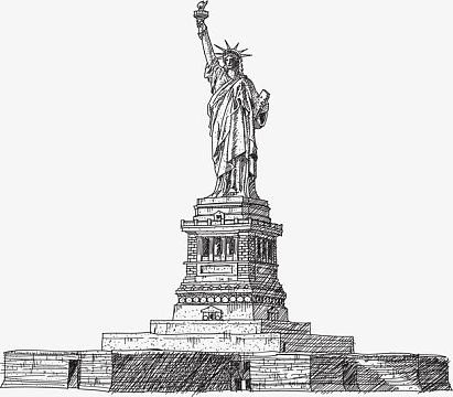 手绘自由女神像