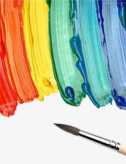 彩色颜料粉刷效果