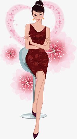 卡通美女矢量图