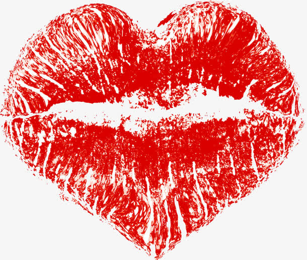 红色唇印免抠素材免费下载_觅元素51yuansu.com