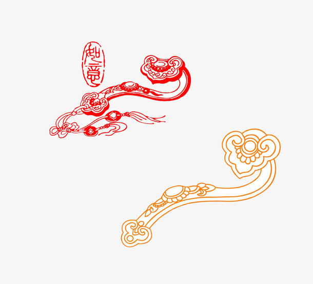 红色和黄色如意插图