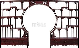 红木家具鸡翅木博古架