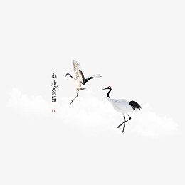 仙风道骨的白云仙鹤