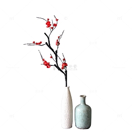 古风花瓶一枝梅