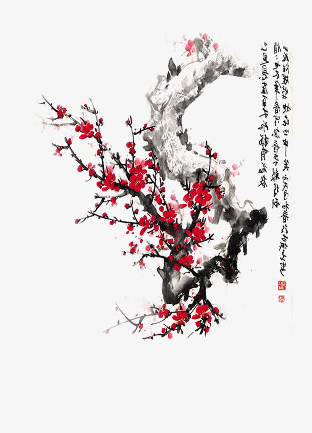 关键词 : 红色,漂亮,美丽,梅花,冬梅,油墨画[声明] 觅元素所有素材为