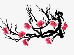 简约水墨画梅花