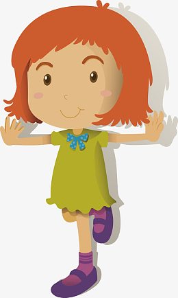 张开手的小女孩矢量图