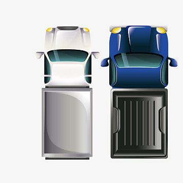 矢量卡通俯视货运卡车