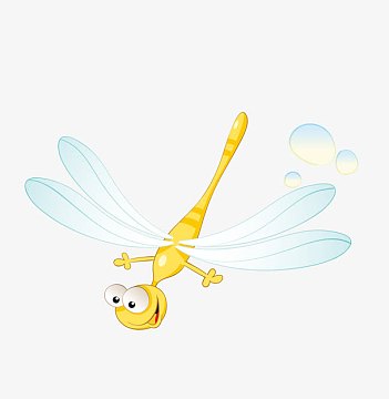 可爱卡通蜻蜓矢量图png一只小蜻蜓aipng稻草人简图png卡通动物矢量图