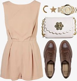 裸粉色连体套装