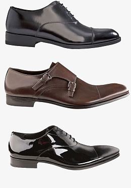 三支侧面的男士皮鞋