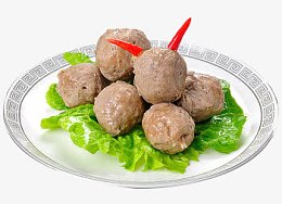 青菜和牛肉丸