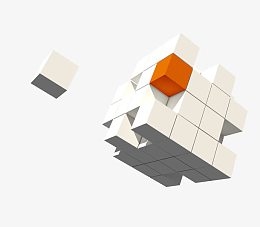 白色漂浮立方体