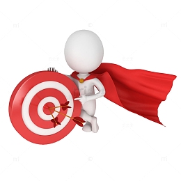 卡通人物和靶子