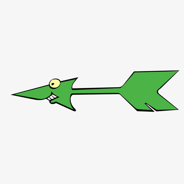 矢量绿色卡通蛇形箭头箭号