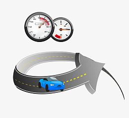 矢量卡通图案箭头赛车道