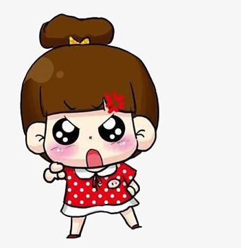 小女孩生气免抠抓狂表情