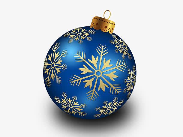 蓝色立体圣诞装饰球