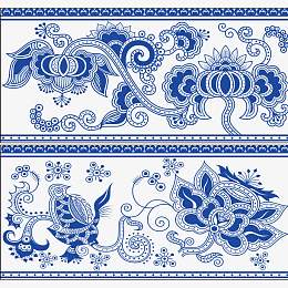 青花中国古典花纹矢量图片