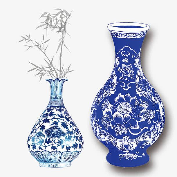 青花瓷花瓶免抠图素材