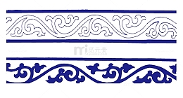 长条青花底纹边框