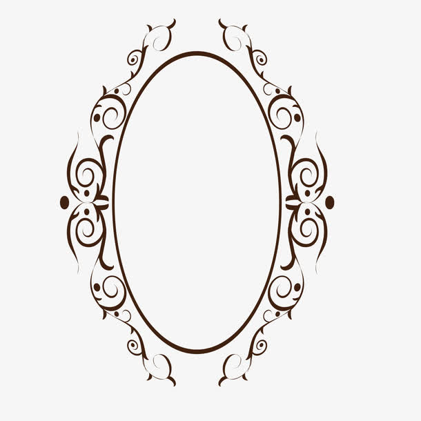 矢量椭圆线框花边镜框