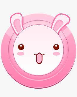 可爱粉色小白兔按钮