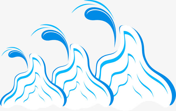 蓝色水波水滴矢量素材
