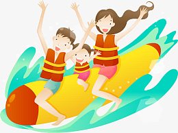 一家人冲浪