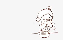洗脸手绘小孩