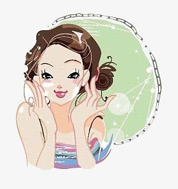 洗脸的漂亮女生