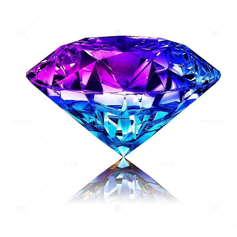蓝色发光的钻石