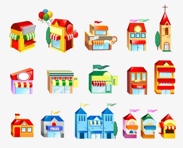 矢量商铺素材免费下载_觅元素