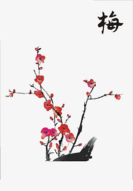 中国水墨梅花画
