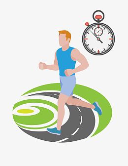 矢量卡通图案运动项目长跑