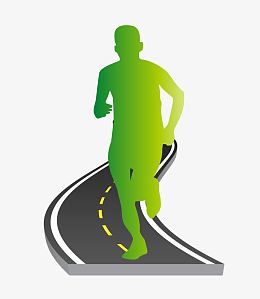 矢量卡通图案绿色运动人物