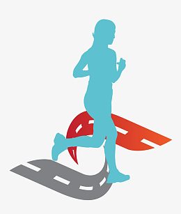 矢量卡通图案长跑人物