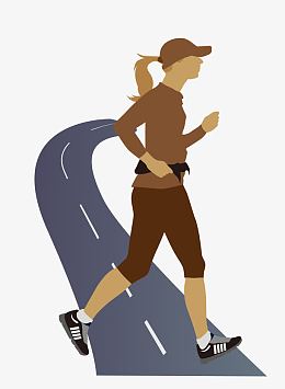 矢量卡通图案马拉松女孩