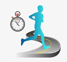 矢量卡通图案蓝色运动人物