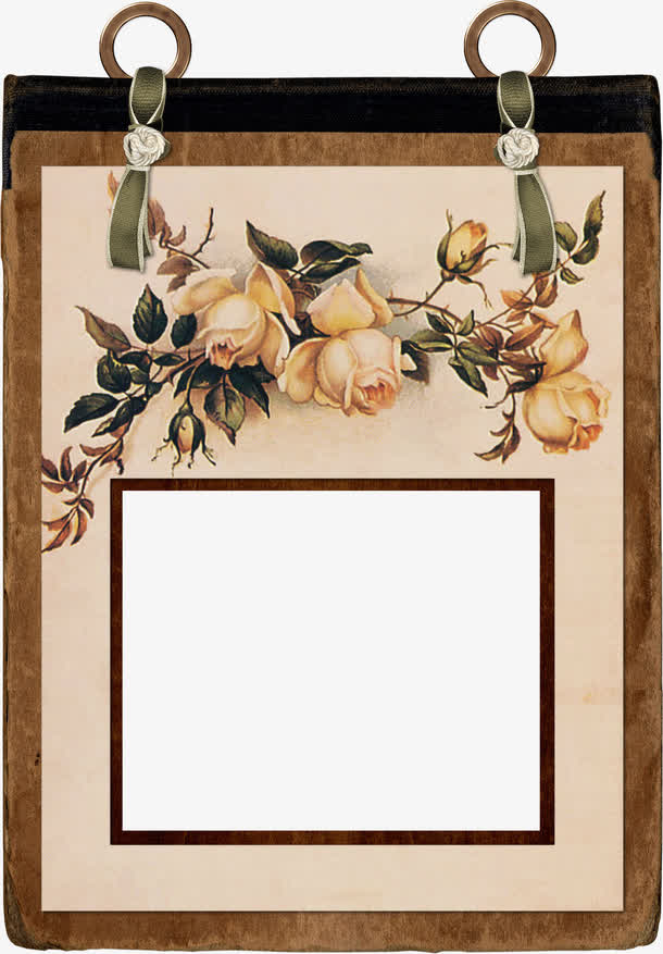玫瑰花复古相框相册设计