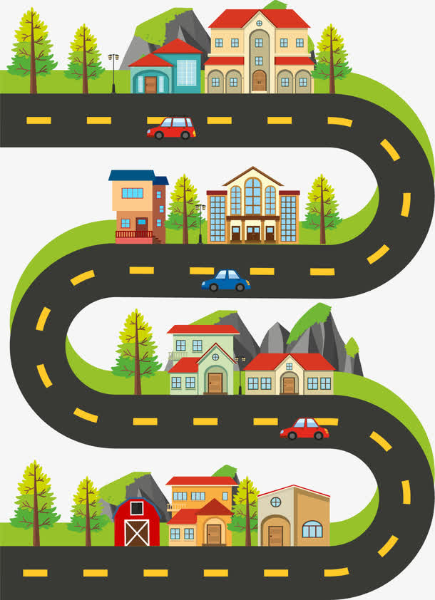 u形弯道城市街景