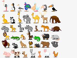 可爱的卡通动物01—矢量素材