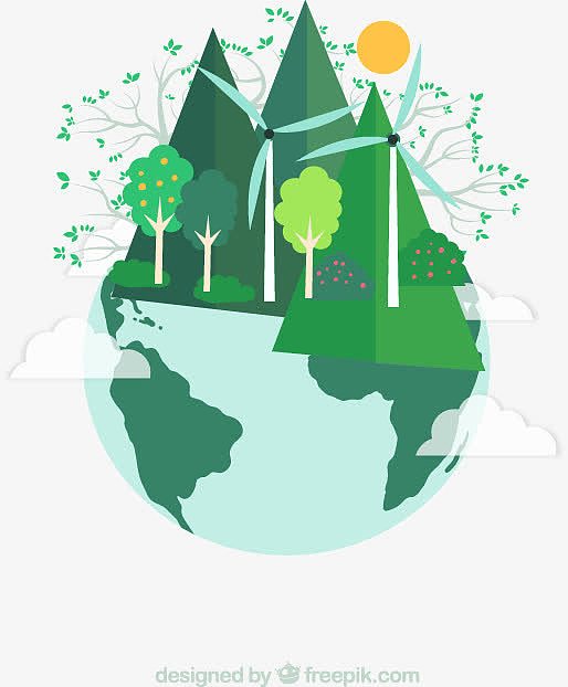 绿色能源地球剪贴画矢量素材下载